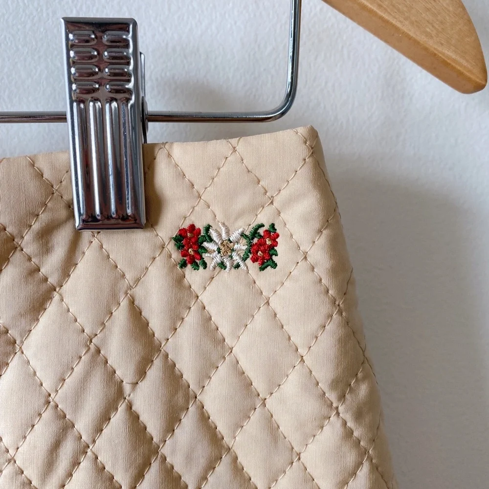 Postcard Tan Puffer Pencil Skirt with Back Zipper size M/8 RARE - Picture 8 of 10